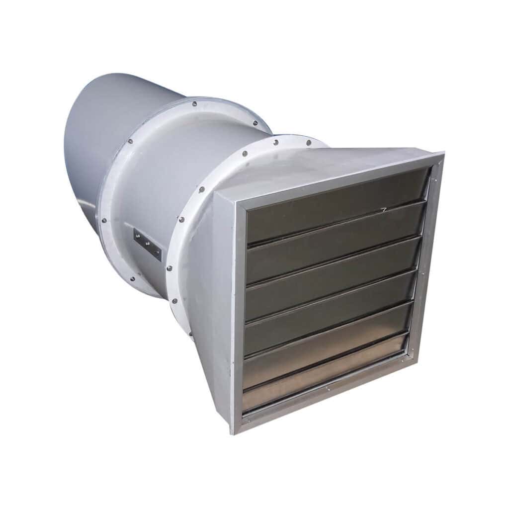 Exaustor Industrial com Damper sob Pressao - Vista de Instalacao - Brasfaiber