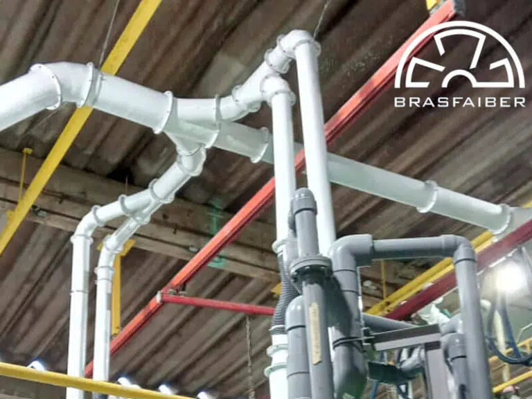 Dutos em PRFV para Lavador de Gases Industrial - Brasfaiber