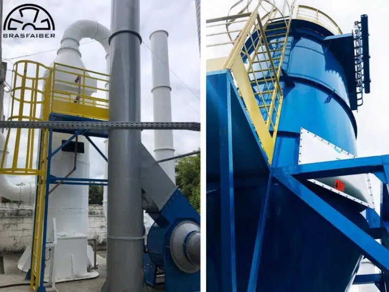 Filtro de Manga e Lavador de Gases Brasfaiber para Controle de Poluição Química