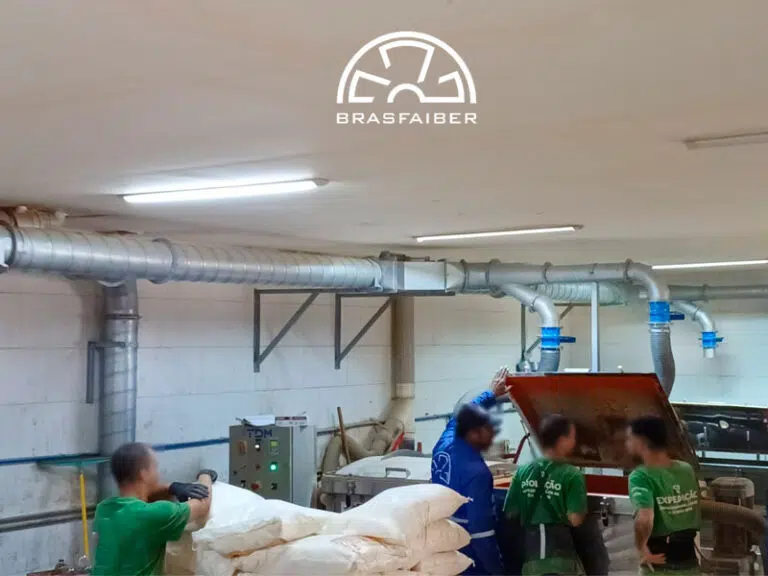 Coletor de Pó Industrial Brasfaiber na Indústria Gramore - Detalhe da Instalação