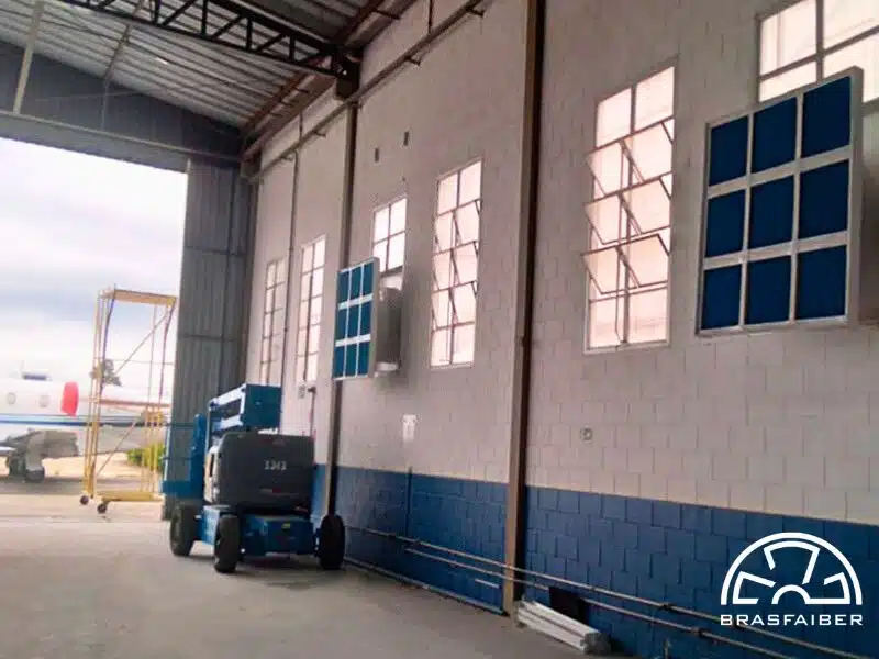 Exaustão Industrial para Hangar de Manutenção de Aeronaves