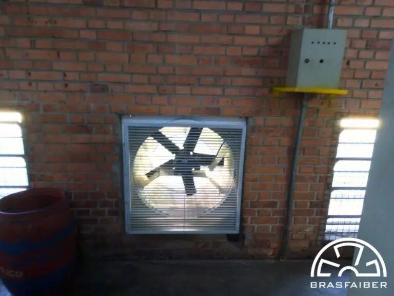 Exaustor de Parede com Curva e Placa para Industria de Fios - Vista Completa - Brasfaiber