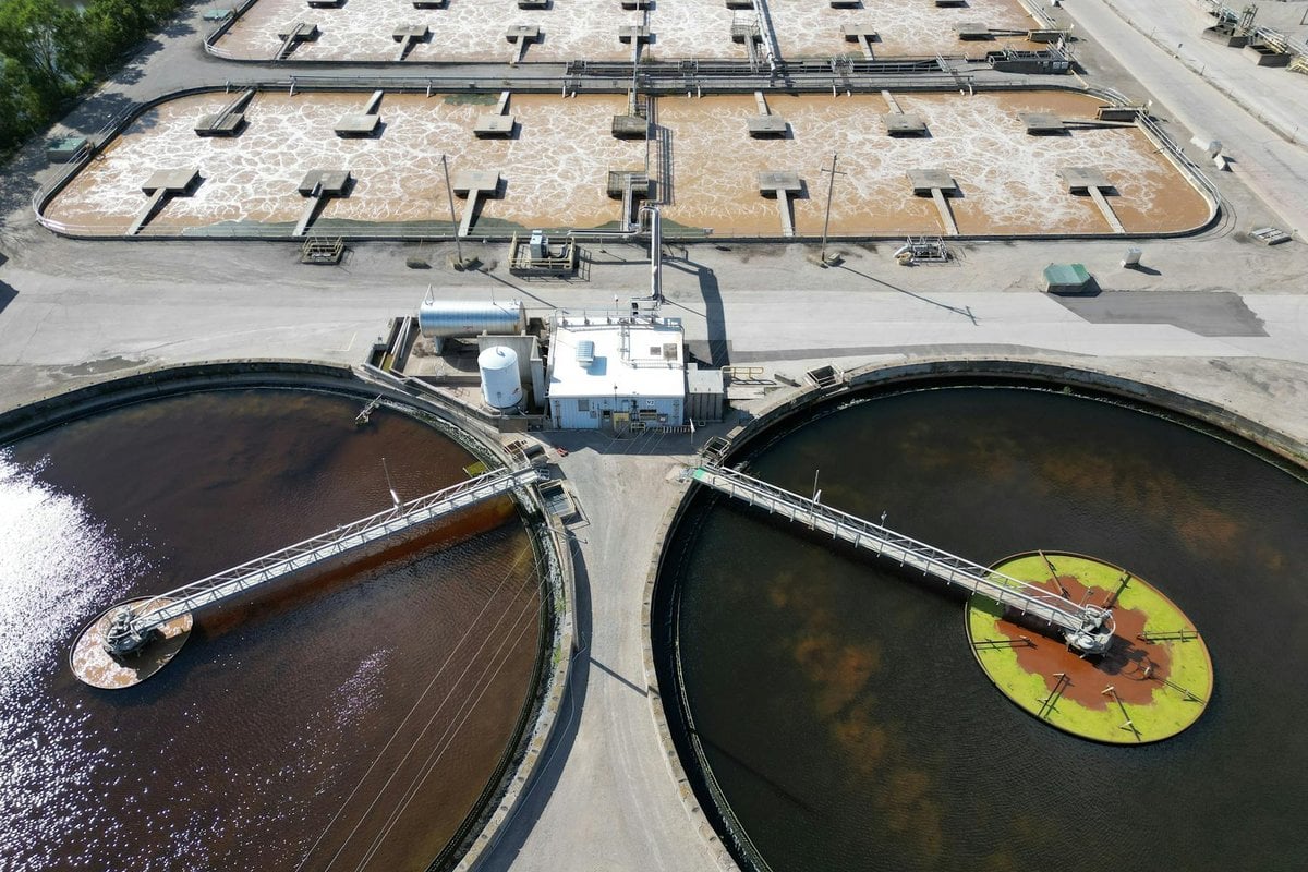 Estação de Tratamento de Esgoto - tanques circulares de aeração