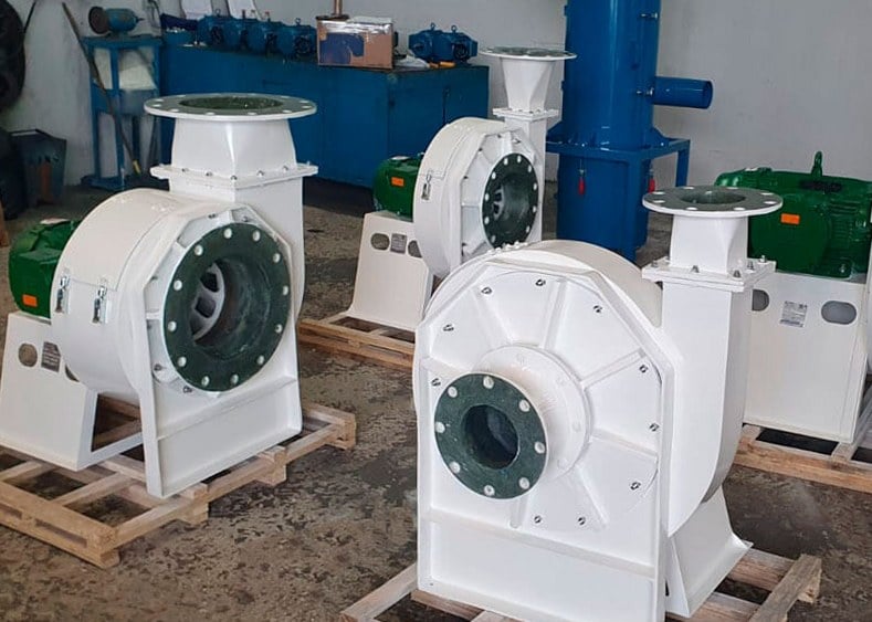 Exaustores centrífugos em PRFV para gases corrosivos fabricados pela Brasfaiber