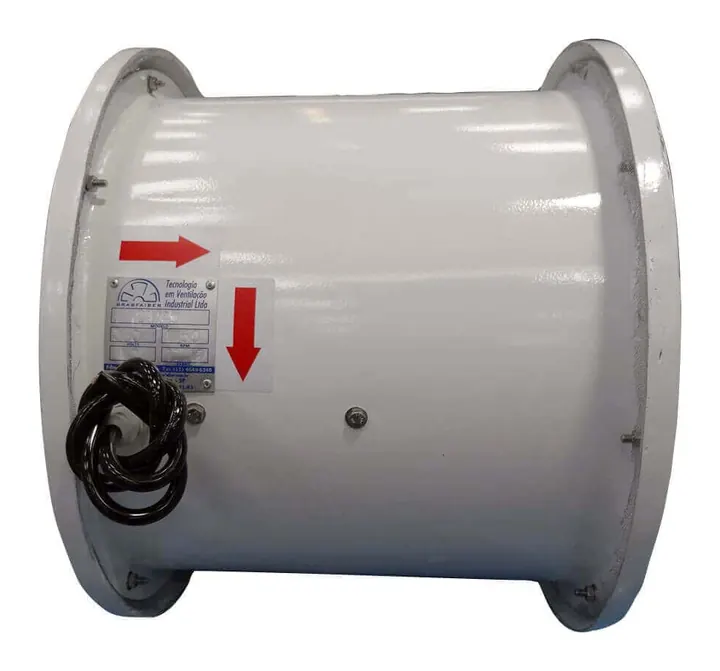 Exaustor Axial EA27 300mm em Fibra de Vidro - Vista Lateral - Brasfaiber