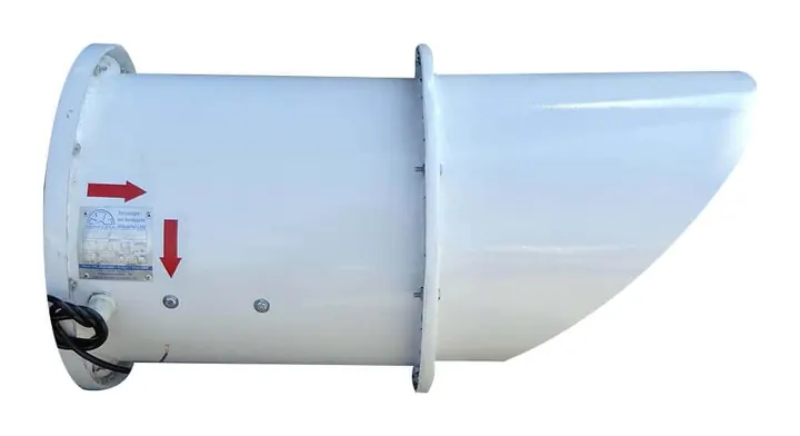 Exaustor Axial de Parede EP35 350mm em Fibra de Vidro - Vista Lateral - Brasfaiber
