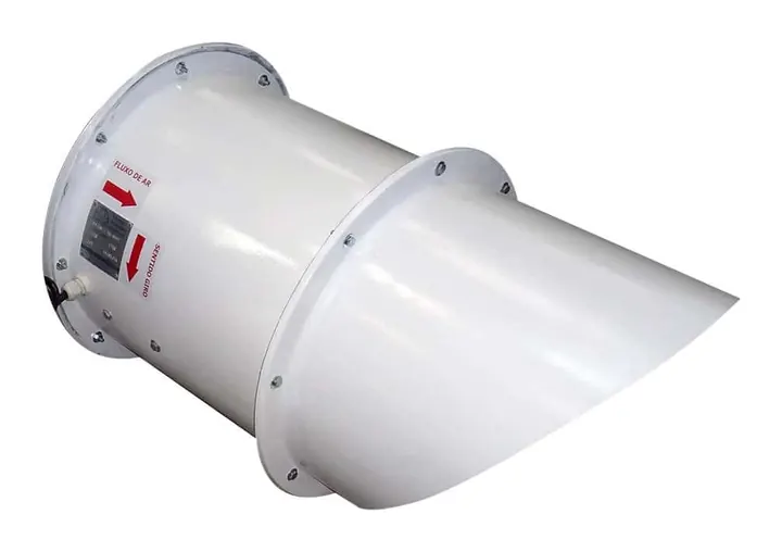 Exaustor Axial de Parede EP40 400mm em Fibra de Vidro - Vista Lateral - Brasfaiber