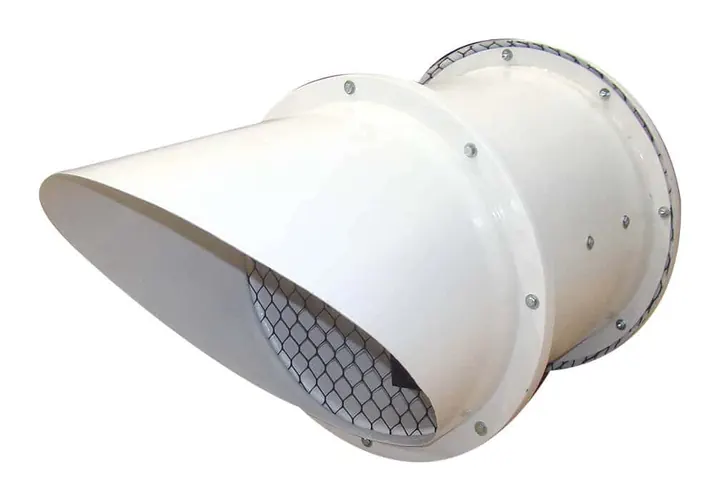 Exaustor Axial de Parede EP45 450mm em Fibra de Vidro - Vista Lateral - Brasfaiber