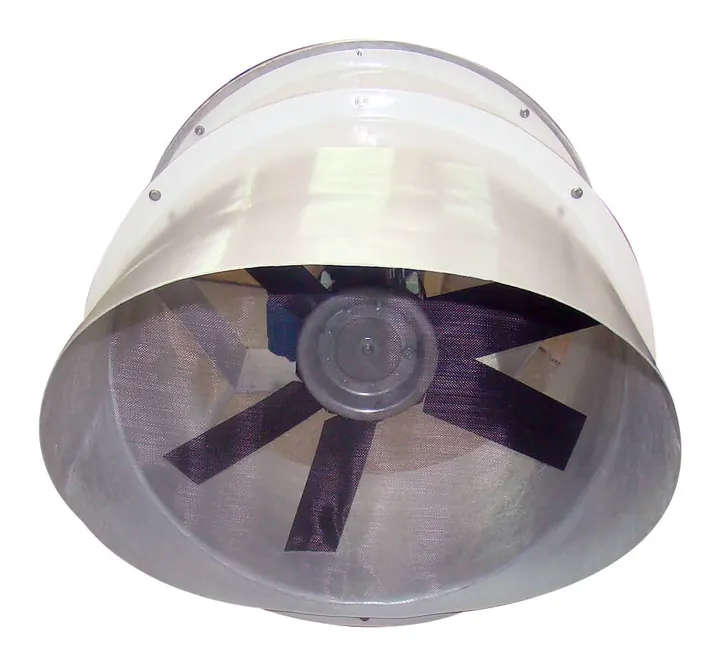 Exaustor Axial de Parede EP73 730mm em Fibra de Vidro - Vista Lateral - Brasfaiber