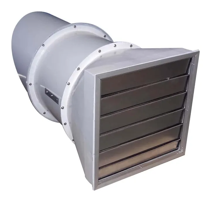 Exaustor Axial de Parede EP103-DSP 1030mm com Damper - Detalhe Damper - Brasfaiber