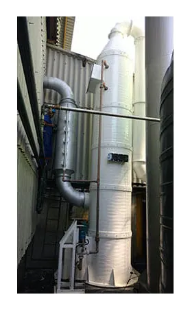 Lavador de Gases Industrial em PRFV - Vista Frontal do Equipamento Brasfaiber