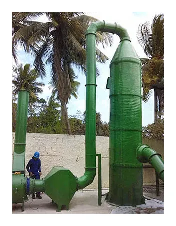 Lavador de Gases Industrial com Sistema de Recirculação de Líquido - Brasfaiber