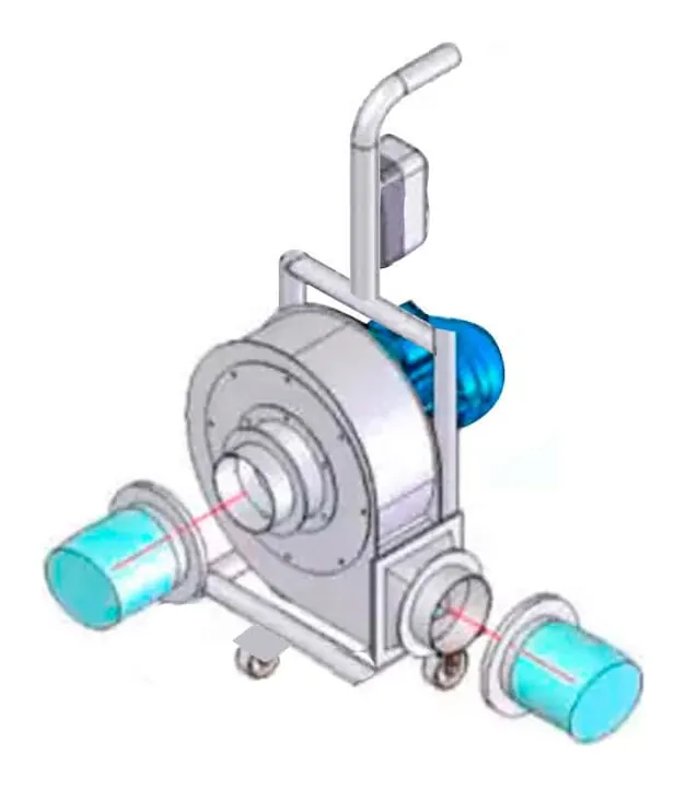 Exaustor Centrifugo para Espaco Confinado EEC180 180mm - Vista Lateral - Brasfaiber