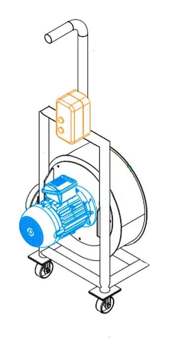Exaustor para Espaco Confinado EEC180 180mm - Detalhe do Motor - Brasfaiber